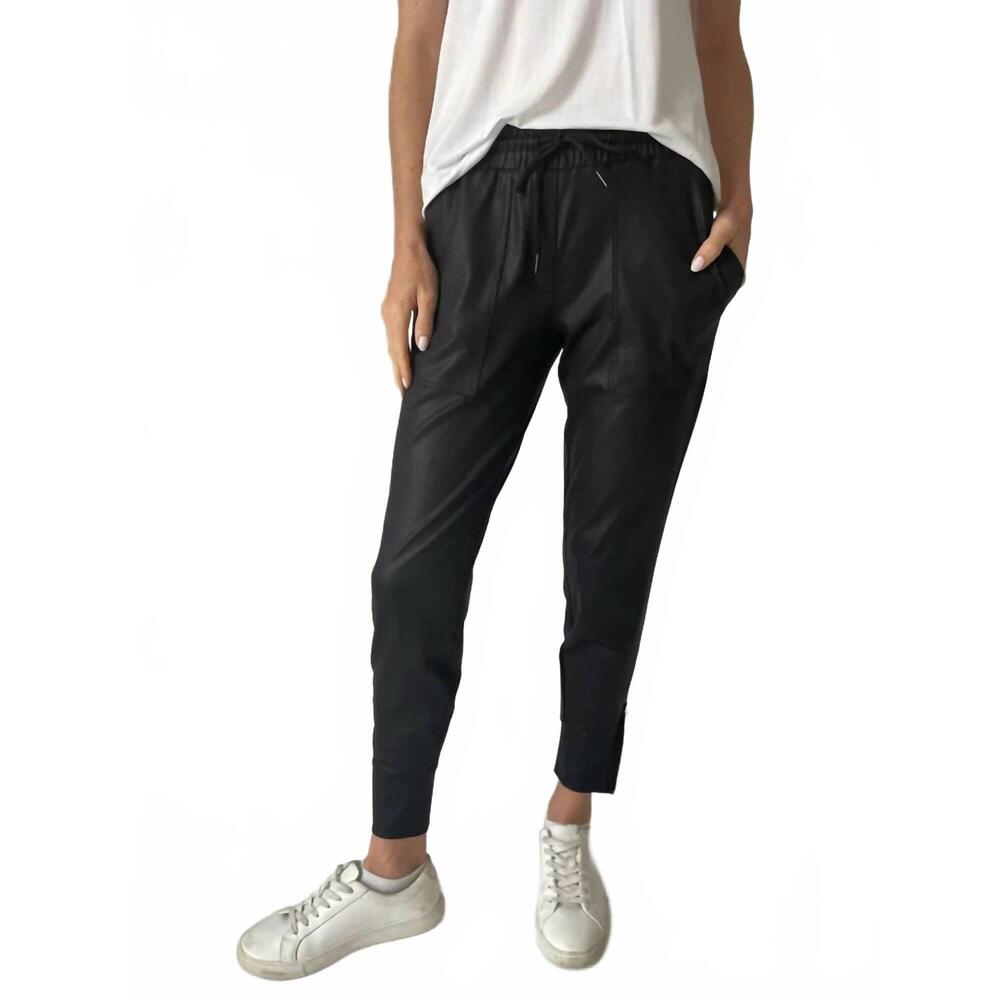 NEW SIX/FIFTY coated zip jogger pant in black